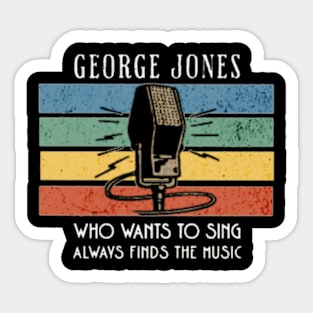 george jones/ vintage microphone art Sticker